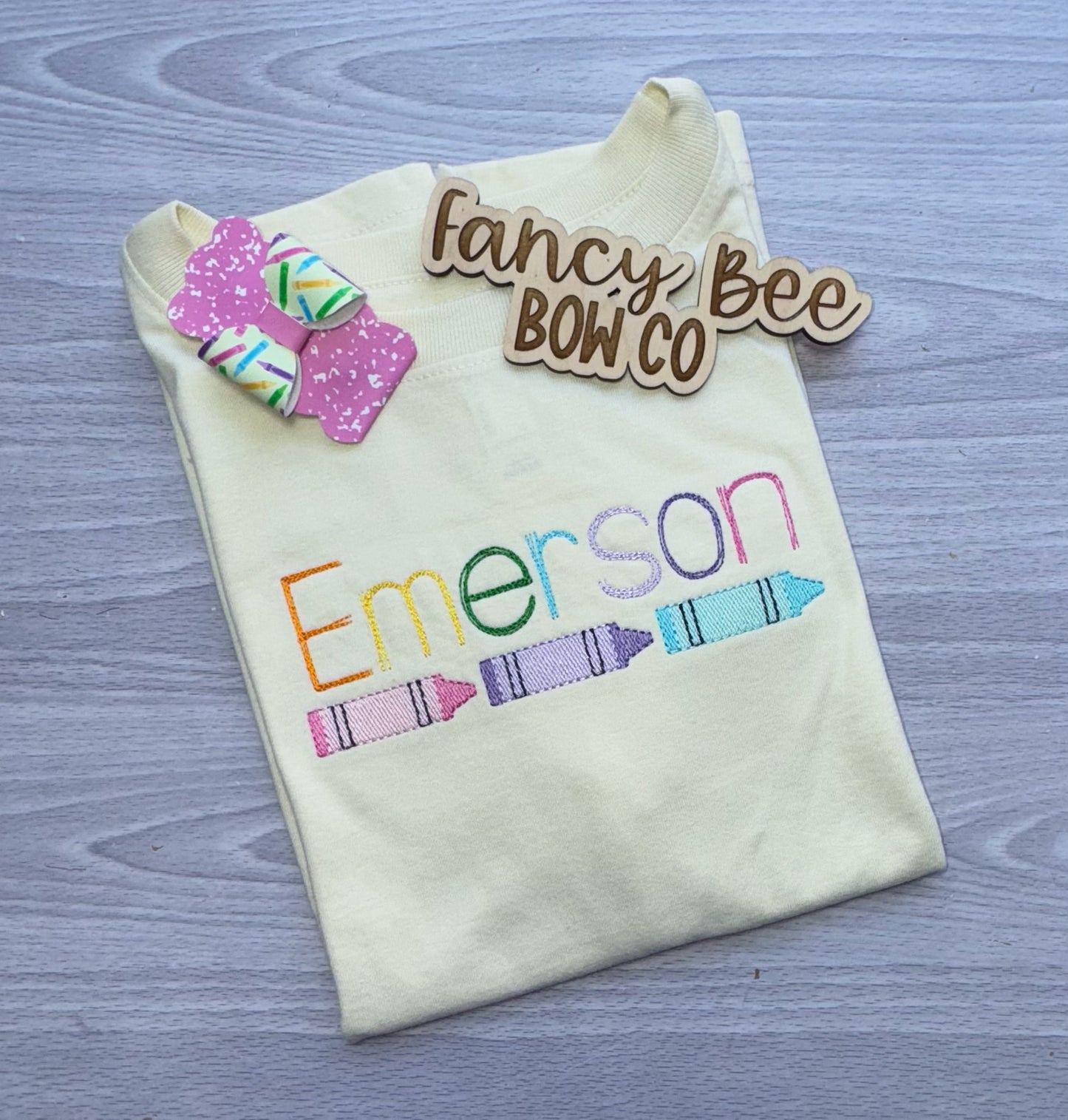 Crayon Trio Back to School Embroidered Shirt