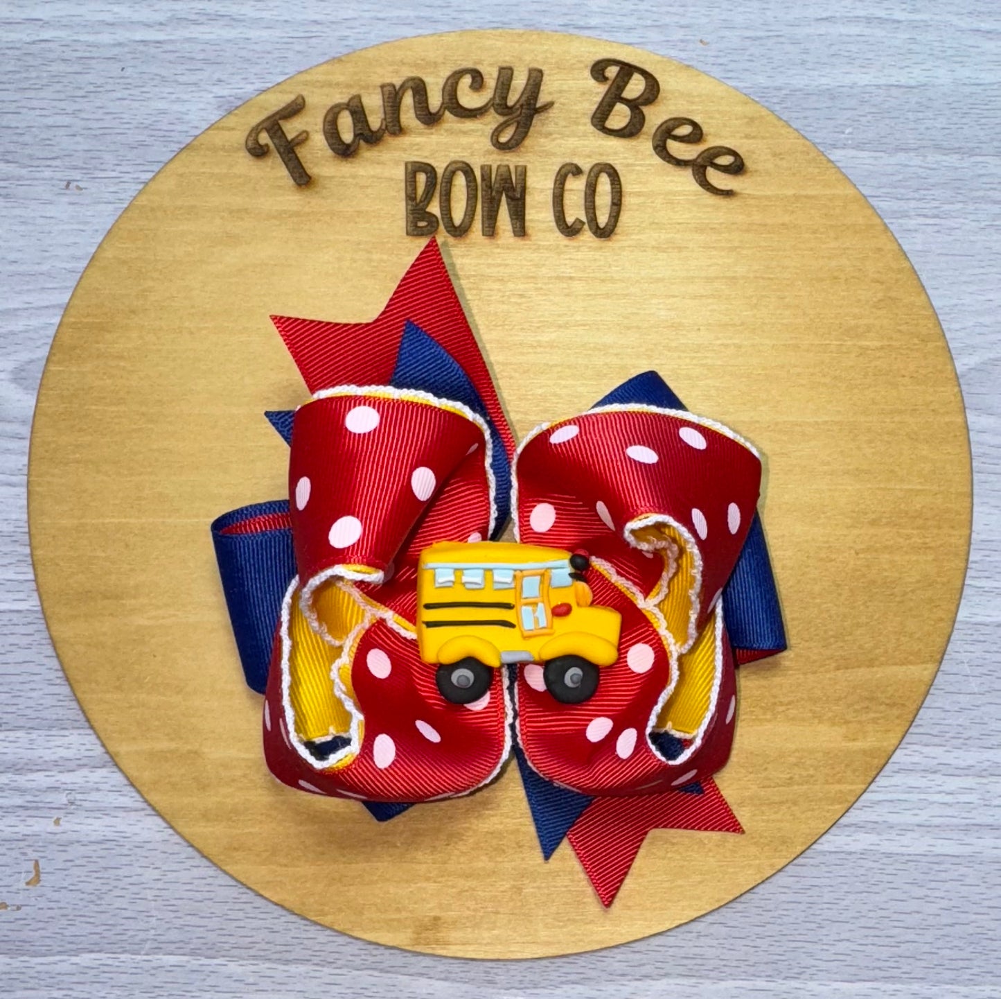 Back 2 School Bus Honey Style Bow