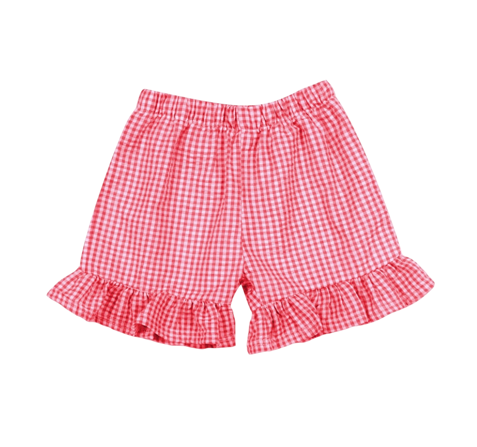 Girl's Ruffle Gingham Shorts