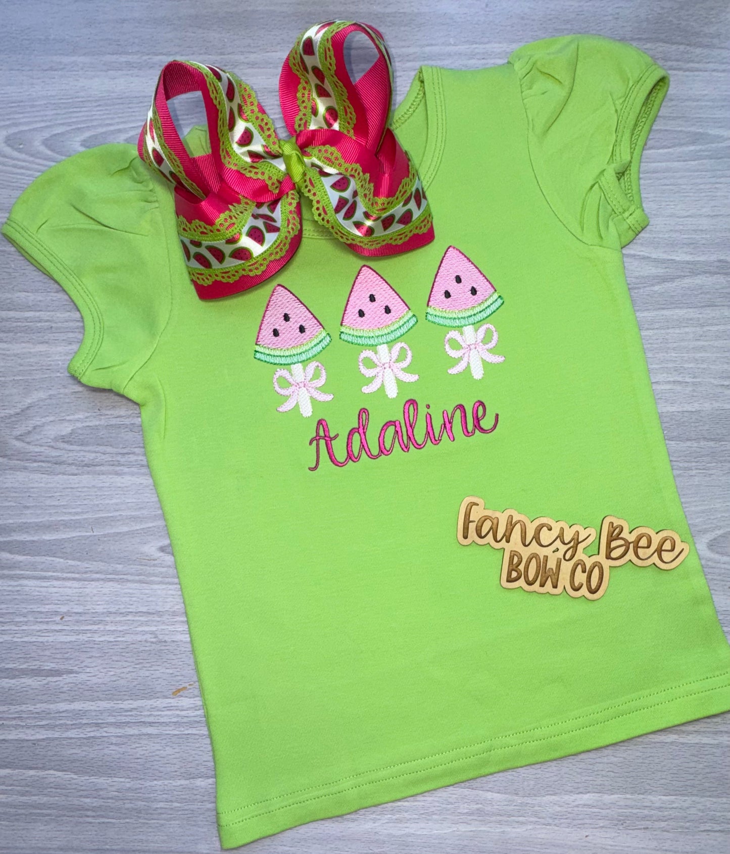 Watermelon Popsicle Embroidered Shirt- Bow Sold Separately