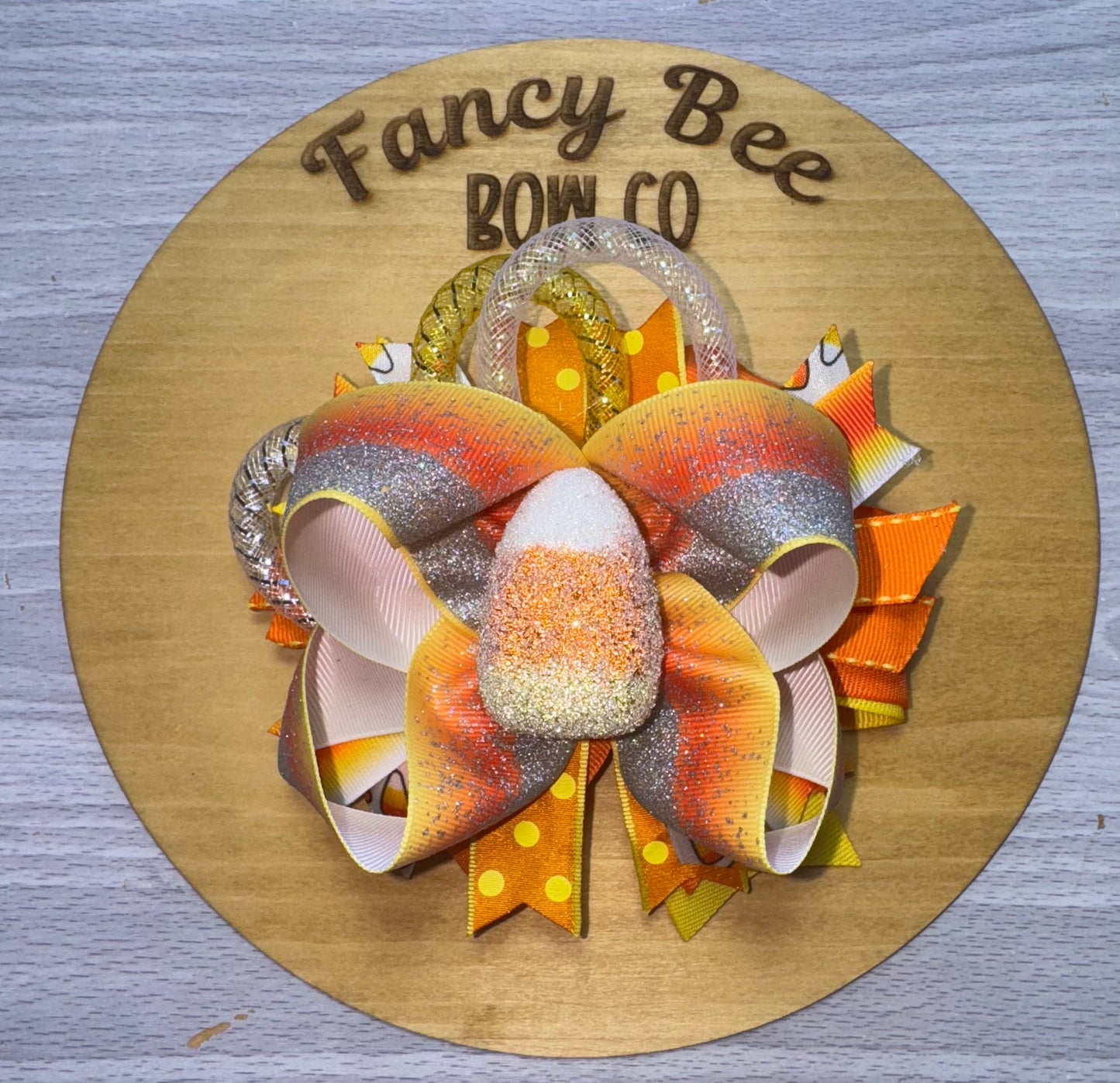 Candy Corn Fancy Style Bow
