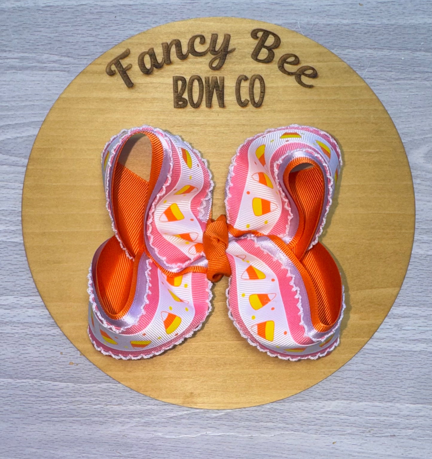 Candy Corn Cutie Queen Style Bow