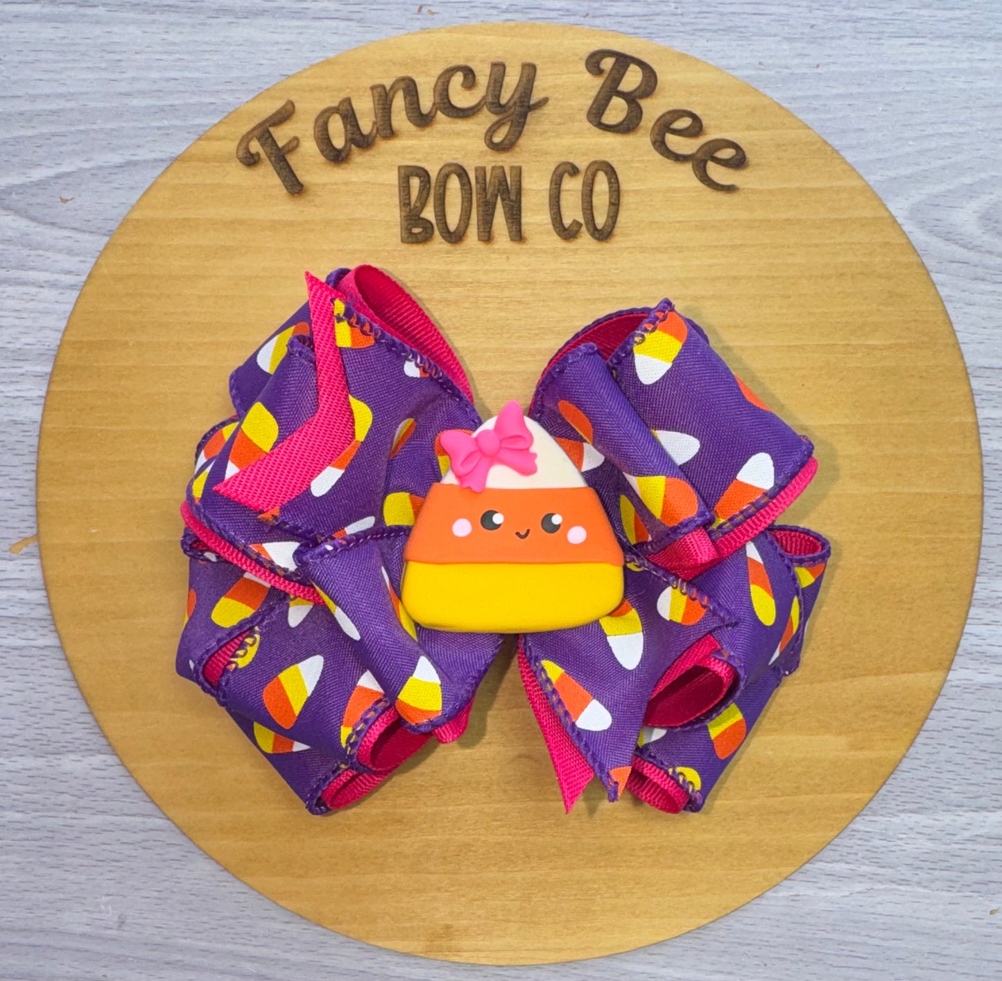 Candy Corn Beehive Style Bow