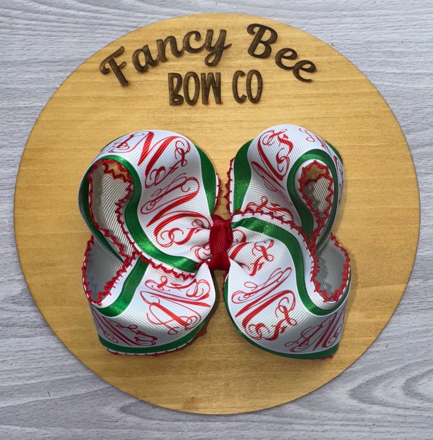 Monogrammed Christmas Queen Style Bow