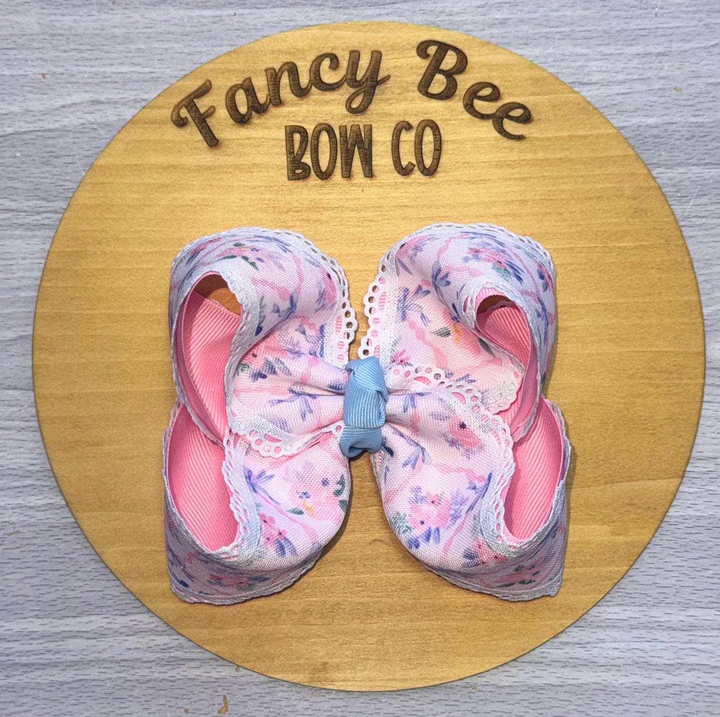 Blue/Pink Bonnet Queen Style Bow