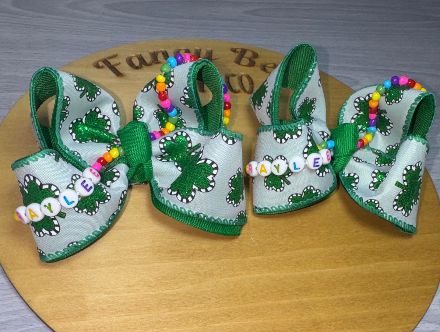 Shamrock Name Beaded Piggies