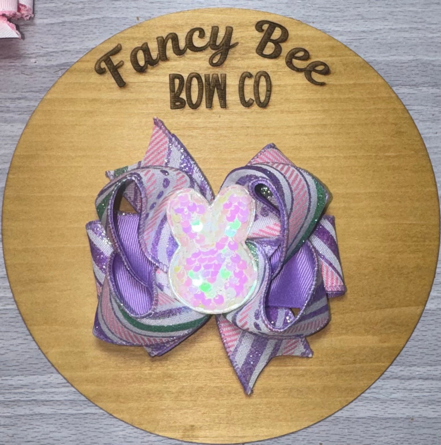 Sequin Bunny M2M Honey Style Easter Bow