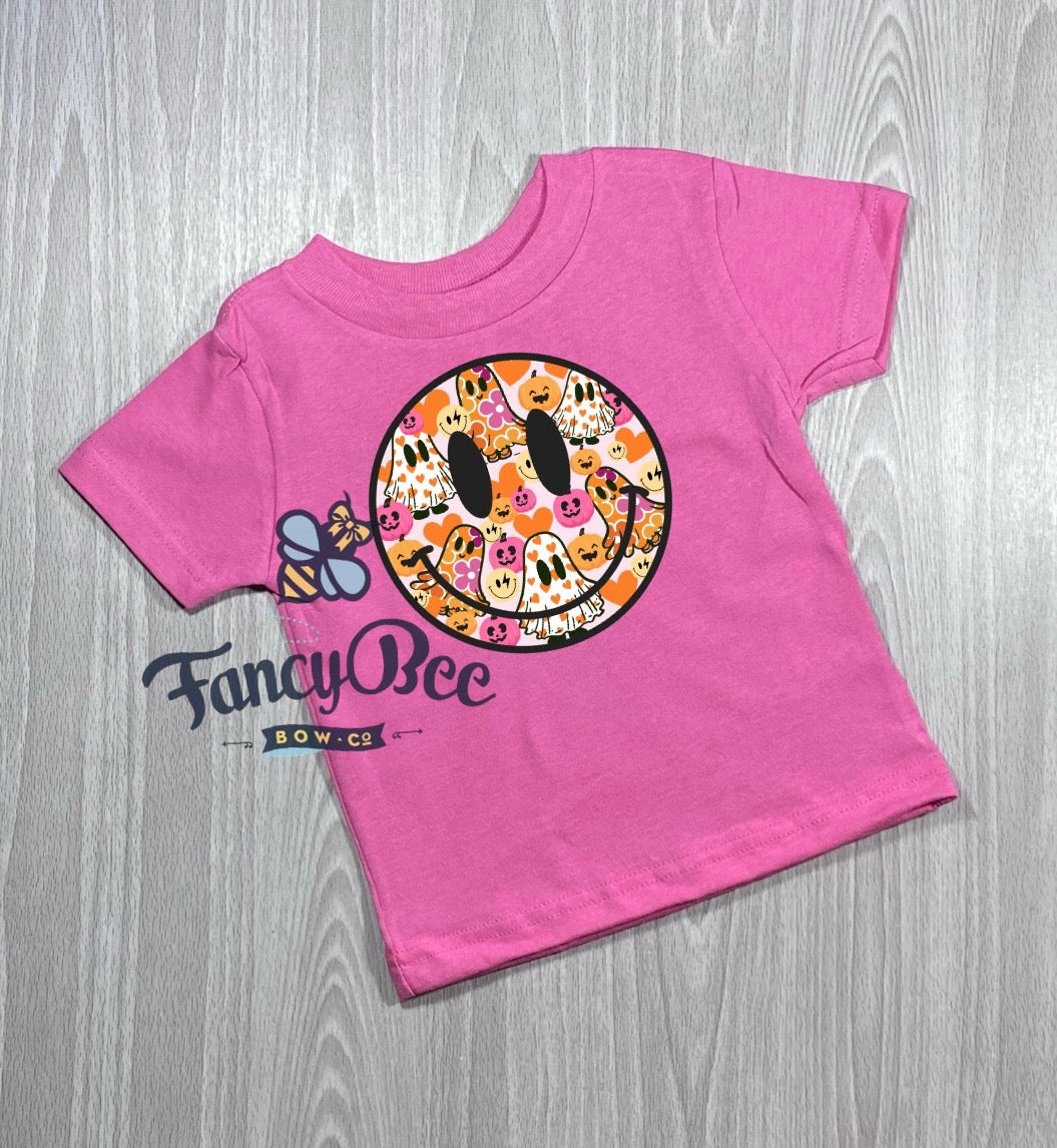 Ghost & Pumpkin Smiley Face Shirt