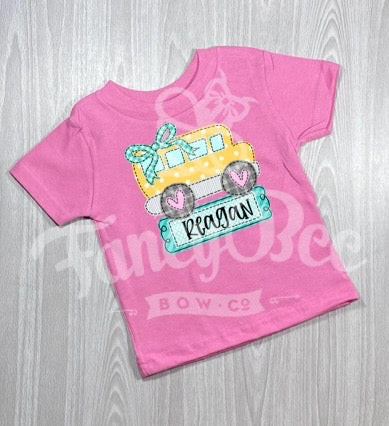 Girls Back to School Bus T-shirt