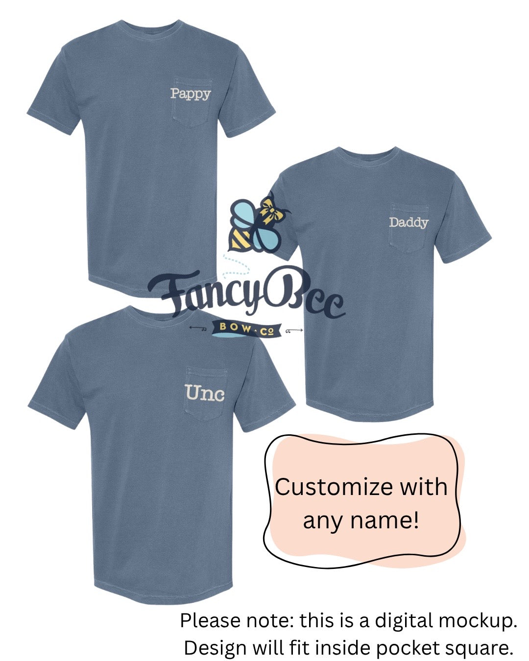 Pocket Name Embroidered Father's Day Shirt
