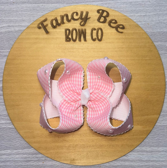 Pink Plaid Sugarbee Style Bow