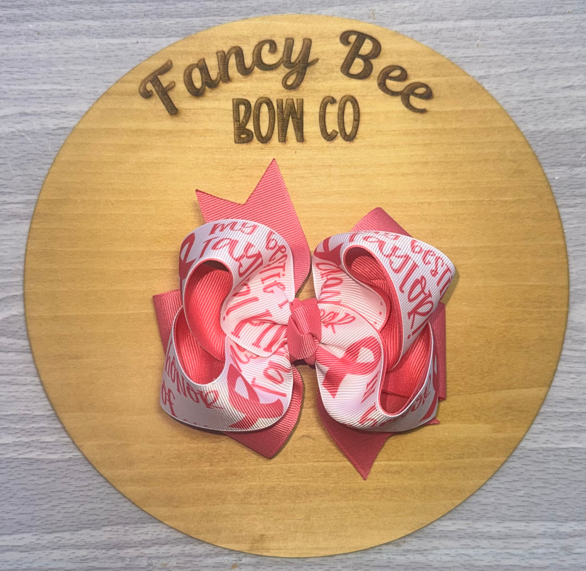 I Wear Pink in honor/memory of… personalized bow!