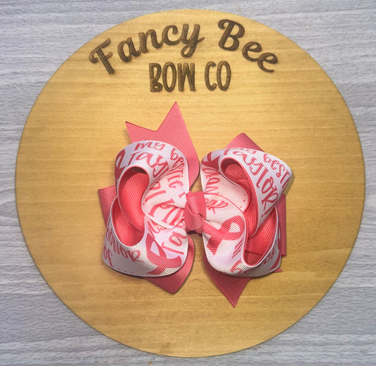 I Wear Pink in honor/memory of… personalized bow!