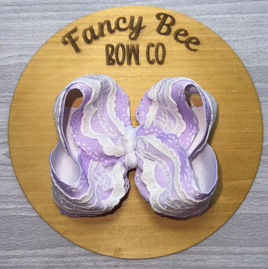 Lavender Lace Queen Style Bow