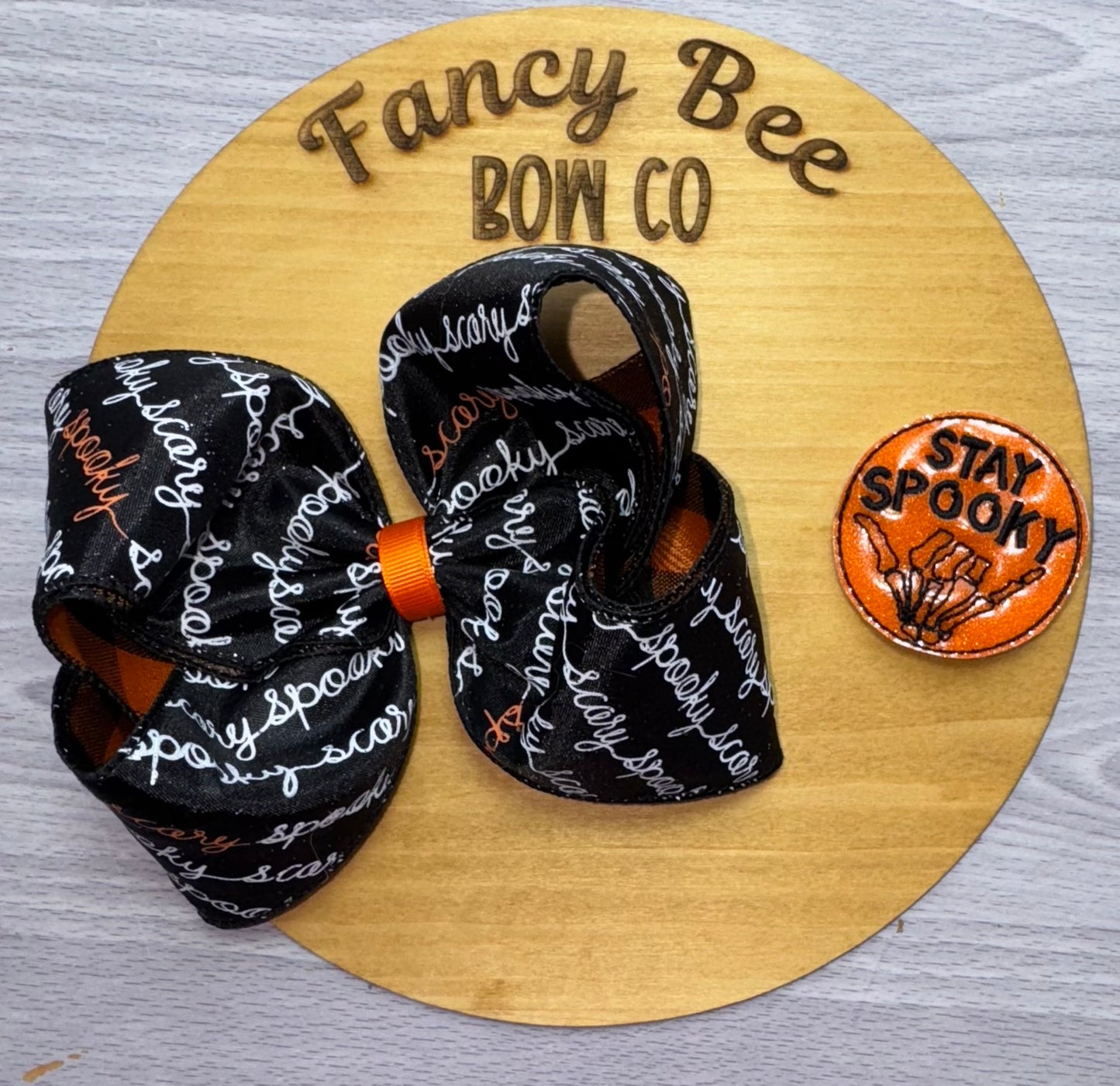 Stay Spooky Queen Style Bow w/ Detachable Clip