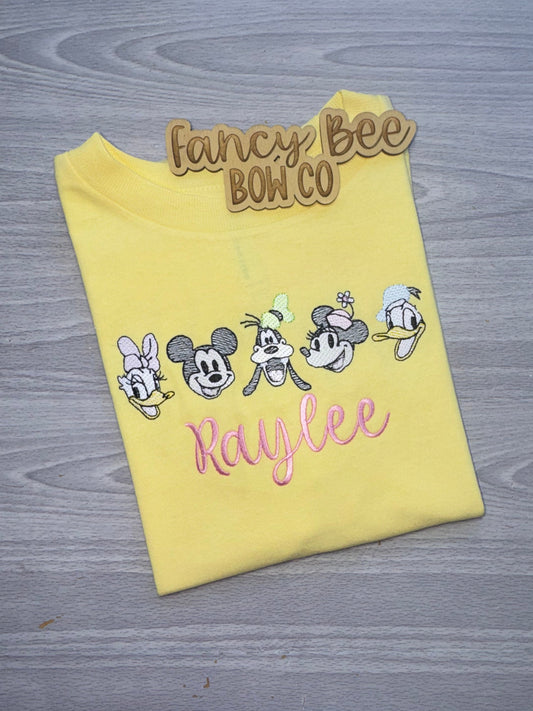 Magical Vintage Characters Embroidered Shirt