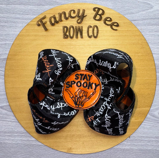 Stay Spooky Queen Style Bow w/ Detachable Clip