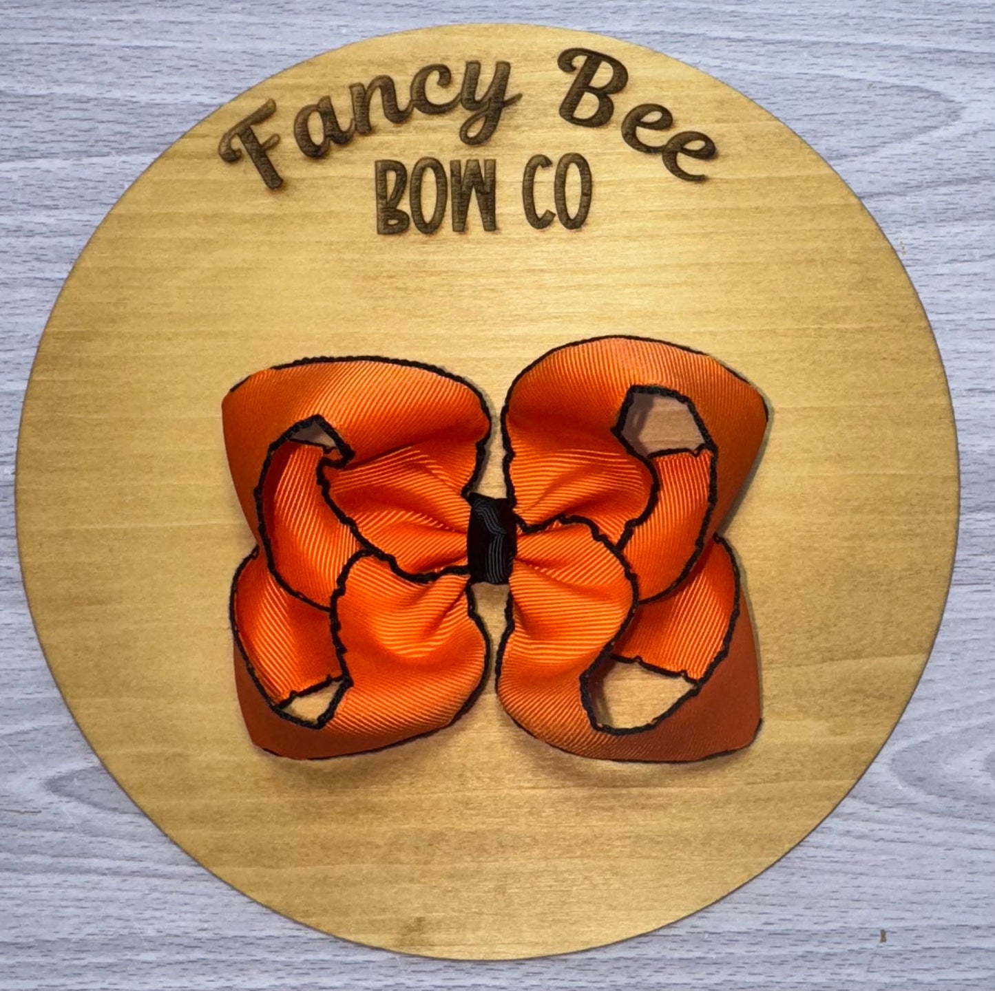 Orange & Black Moonstitch Sugar Bee Style Bow