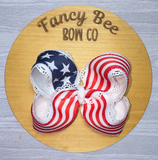 Stars and Stripes Queen Style Bow