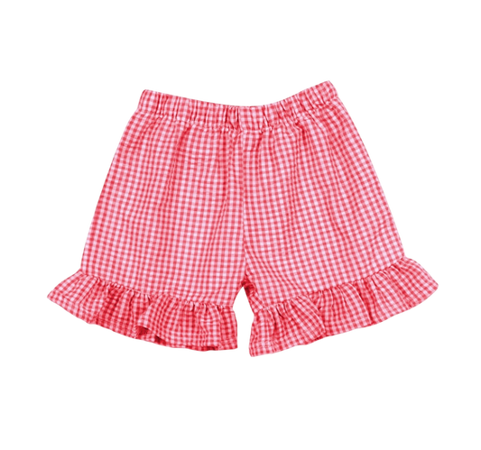 Girl's Ruffle Gingham Shorts