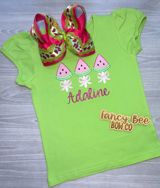 Watermelon Popsicle Embroidered Shirt- Bow Sold Separately