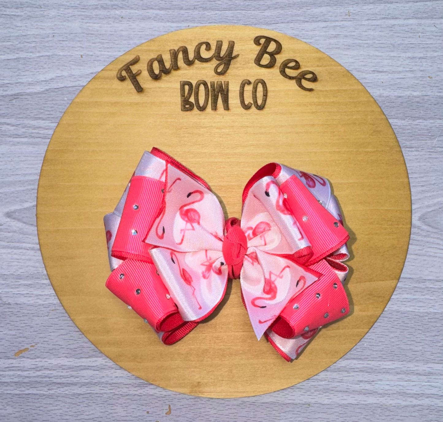 Pink Flamingo Beehive Style Bow