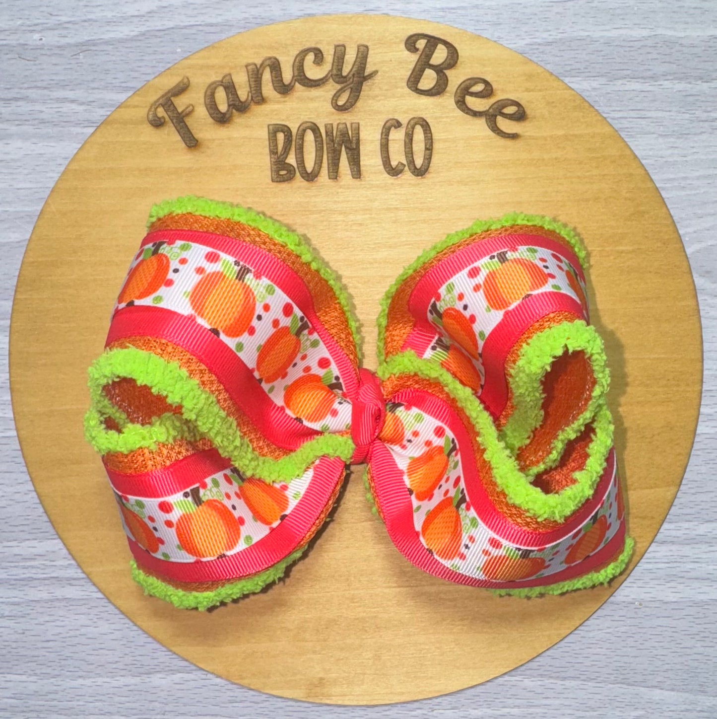 Neon Pumpkin Patch Queen Style Bow