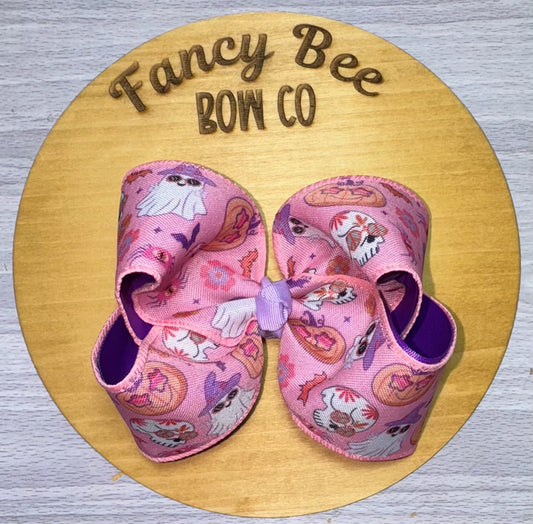 Pink Retro Halloween Bow