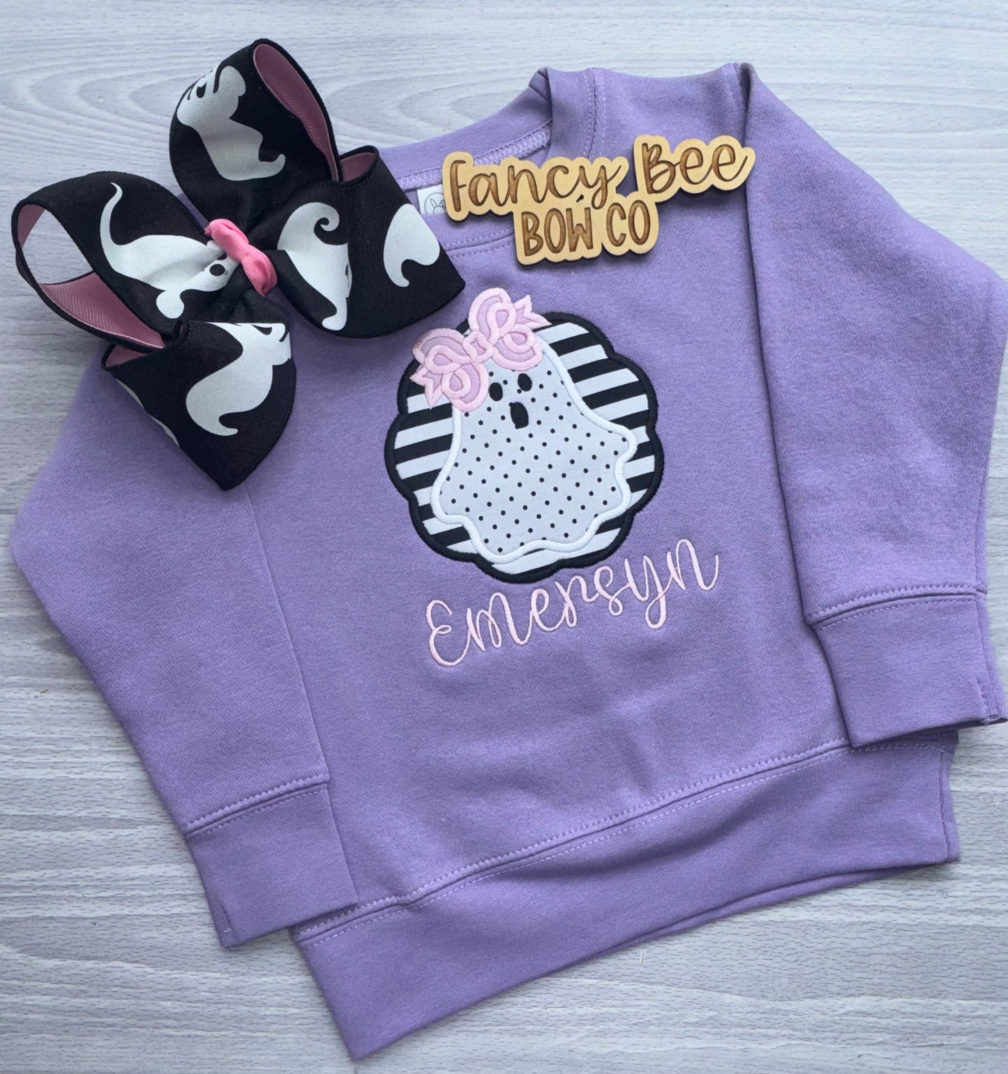 Too Cute to Spook Girls Ghost Sweatshirt