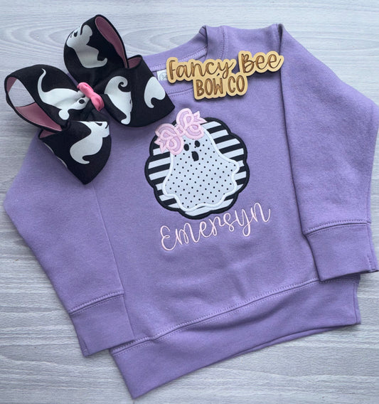 Too Cute to Spook Girls Ghost Sweatshirt