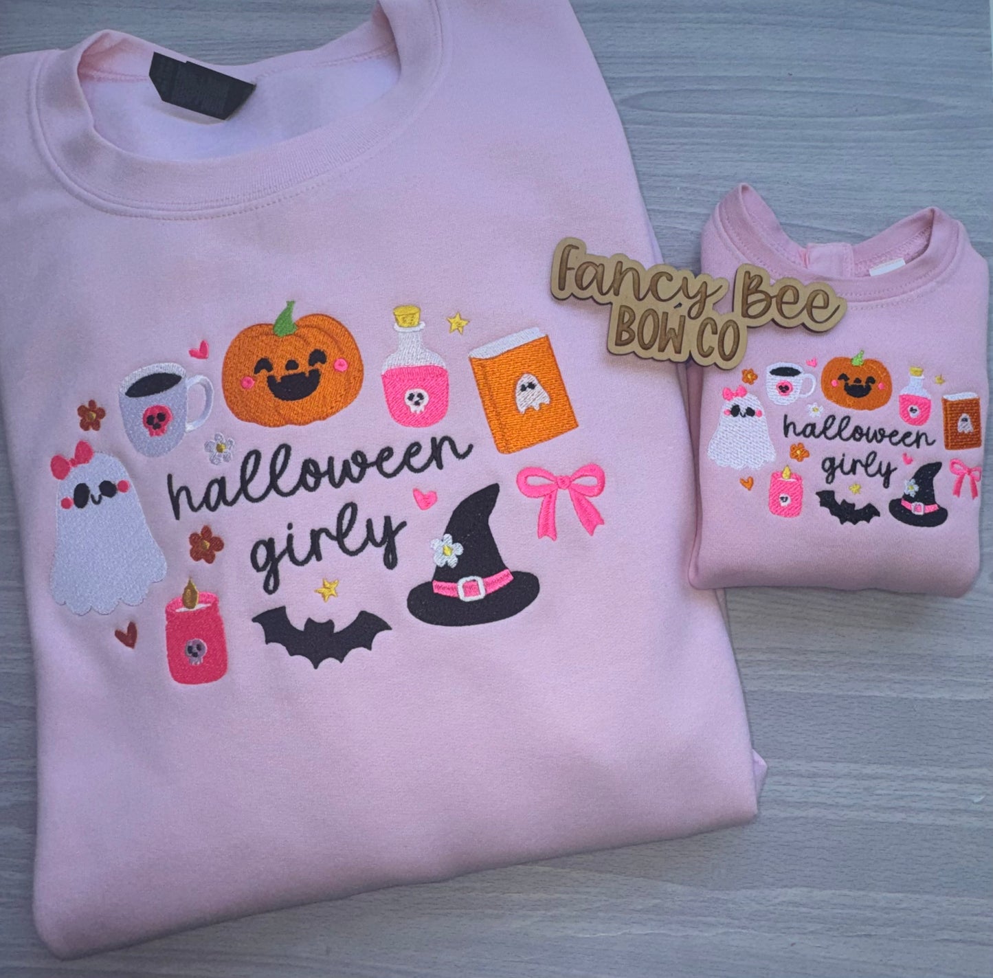 Halloween Girly Embroidered Sweatshirt or T-shirt