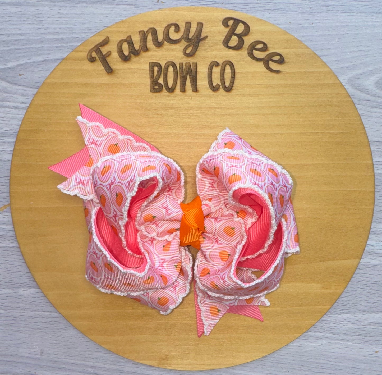 Pink Pumpkins Honey Style Bow