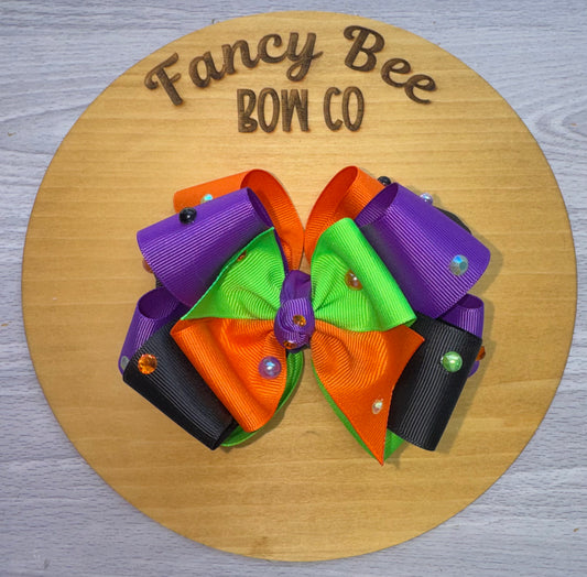 Halloween Classic Pearls Beehive Style Bow