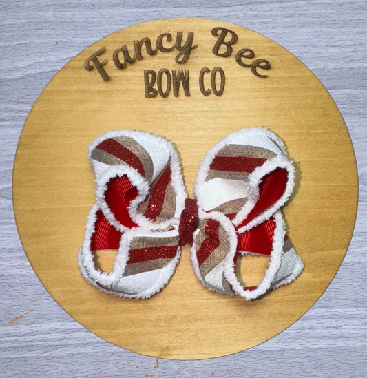 Christmas Fur Sugar Bee Style Bow