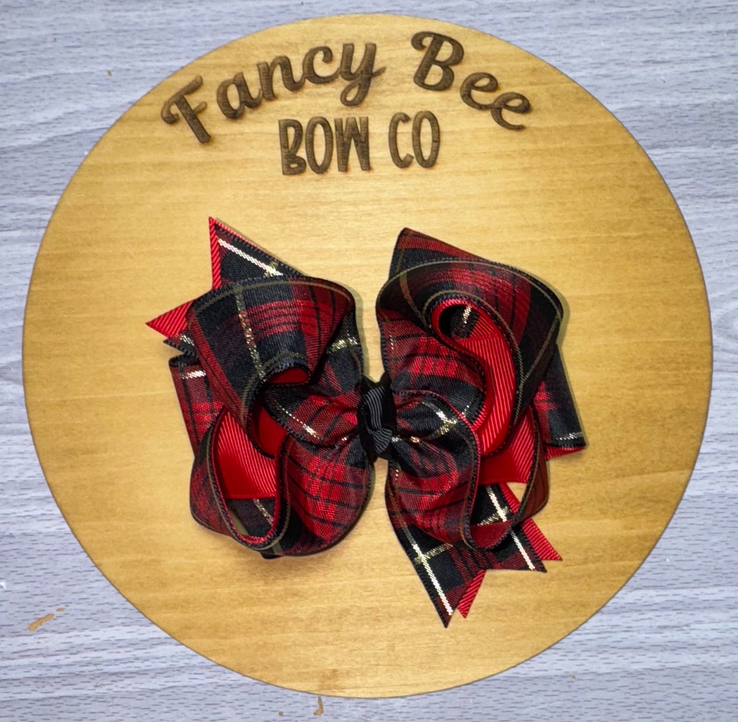 Nutcracker Plaid Honey Style Bow