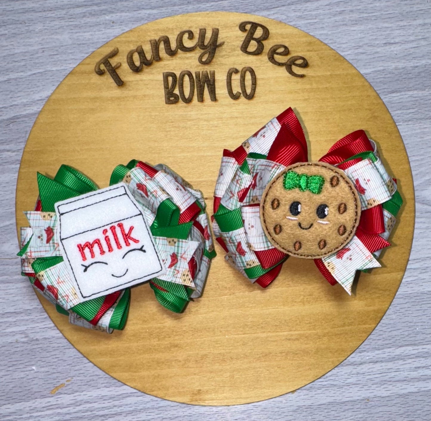 Milk & Cookies Beehive Style Piggies w/ Detachable Feltie Clips