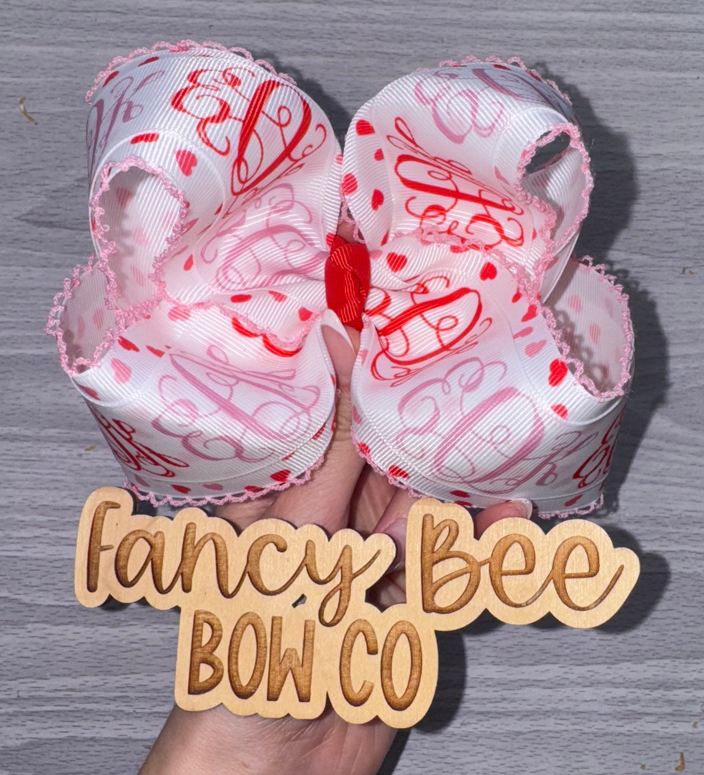 Valentine's Monogrammed Queen Style Bow