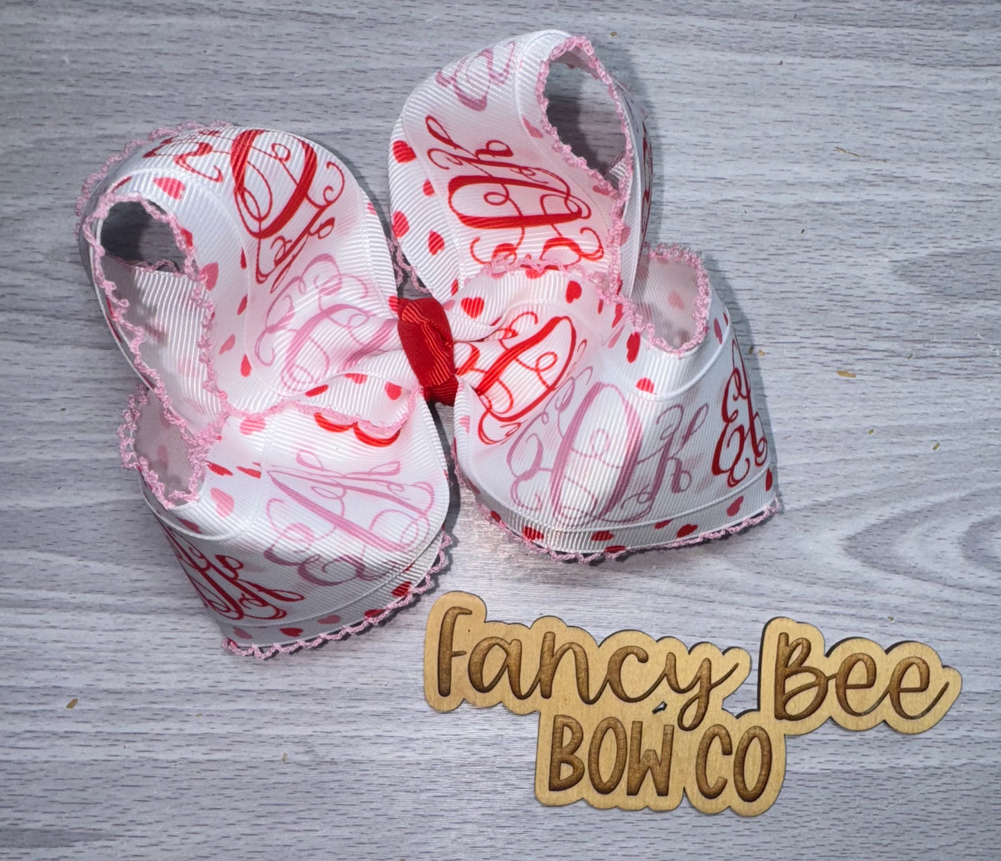 Valentine's Monogrammed Queen Style Bow