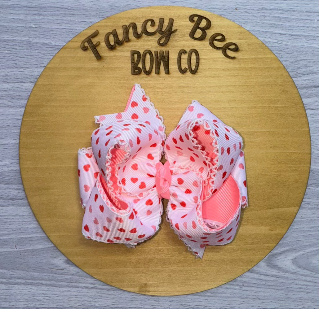 Valentine's Moonstitch Honey Style Hairbow