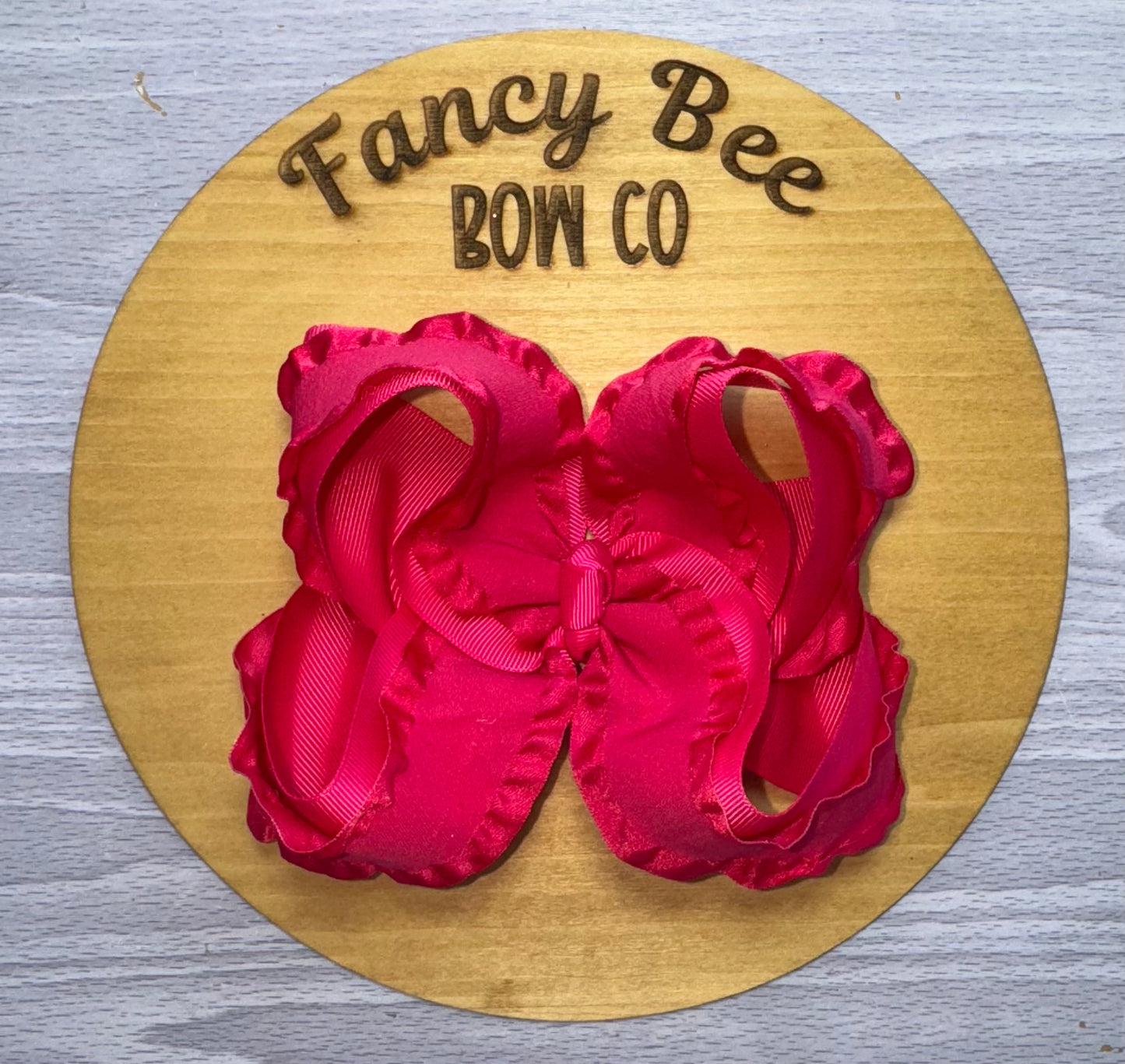 Hot Pink Ruffle Queen Style Hairbow