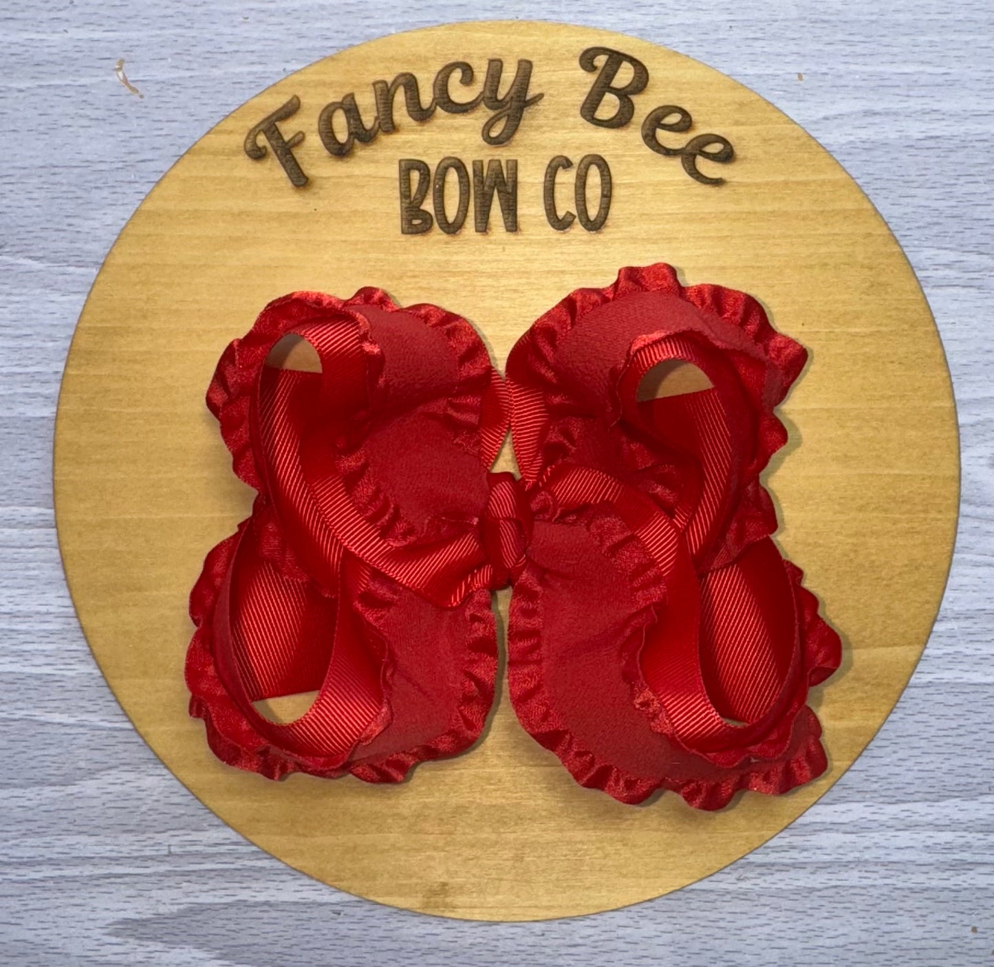 Red Ruffle Queen Style Hairbow