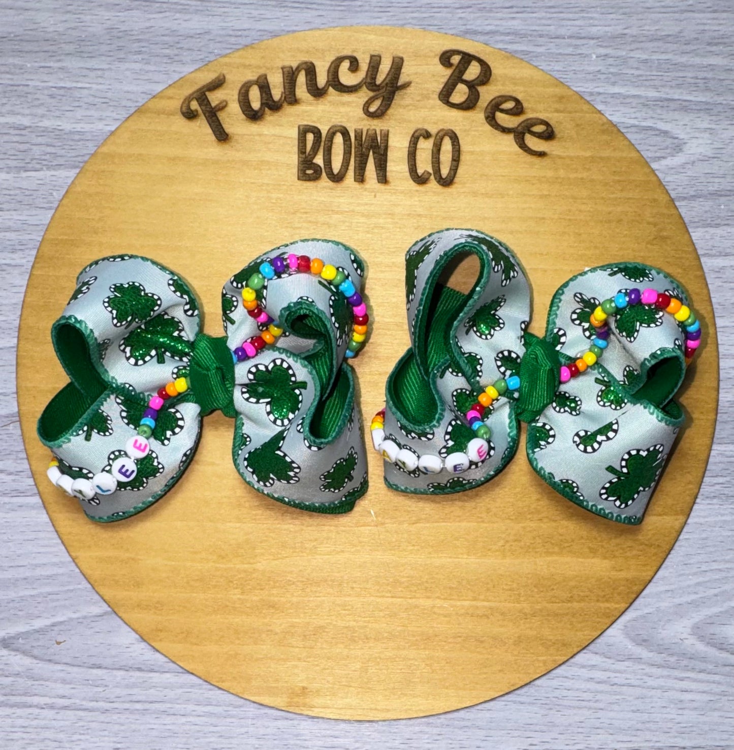 Shamrock Name Beaded Piggies