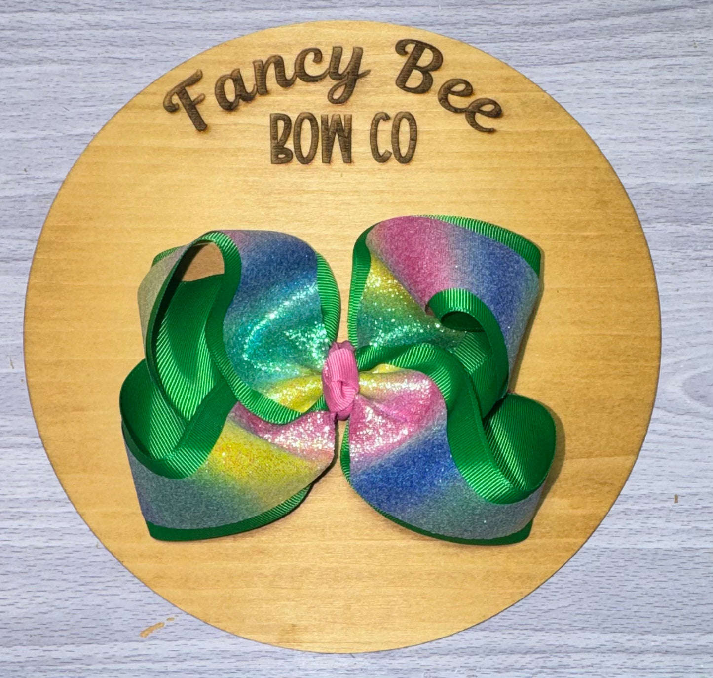 Glitter Rainbow Queen Style Hairbow