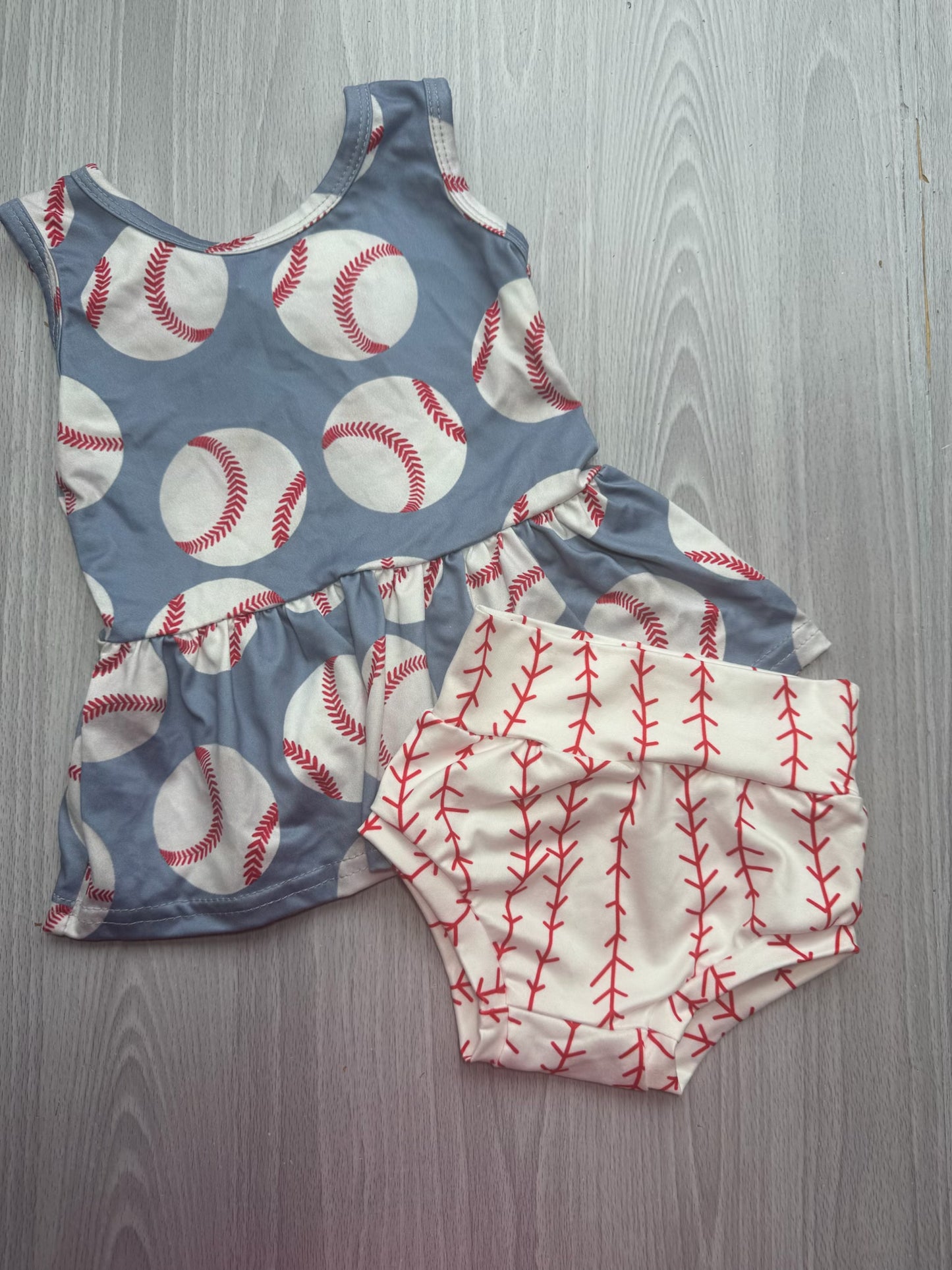 RTS Baseball Bummies Outfit 6-12 Months