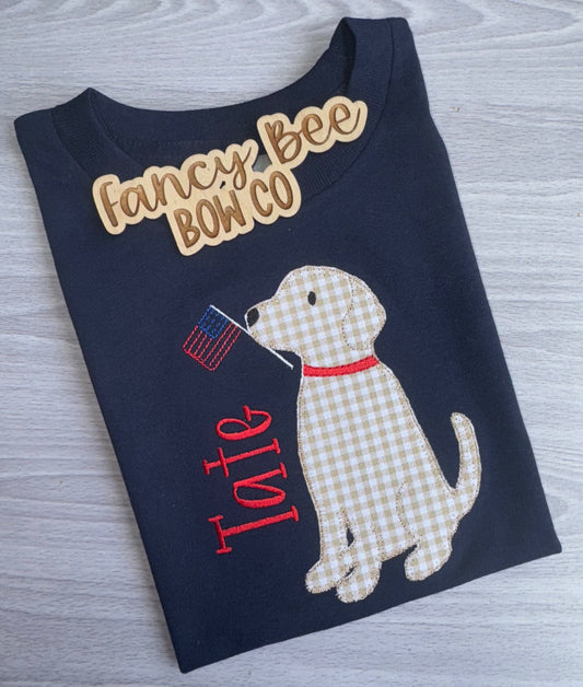 Deal of the Week- Patriotic Puppy Girl or Boy Embroidered Shirt