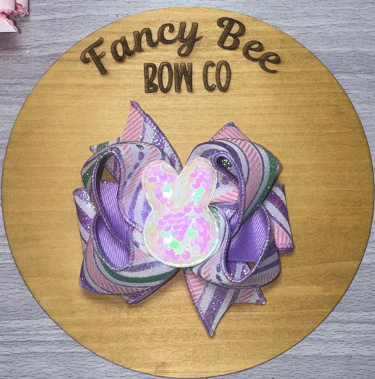 Sequin Bunny M2M Honey Style Easter Bow