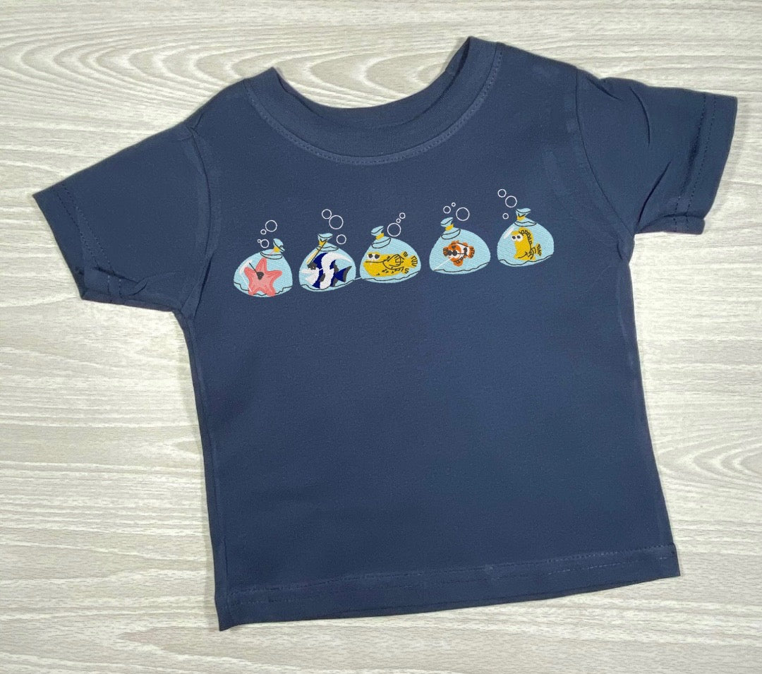 Fish Friends Embroidered Shirt
