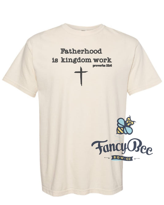 Fatherhood is Kingdom Work Embroidered Father's Day Shirt